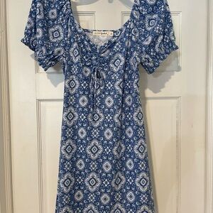 Blue Patterned (juniors) Dress
